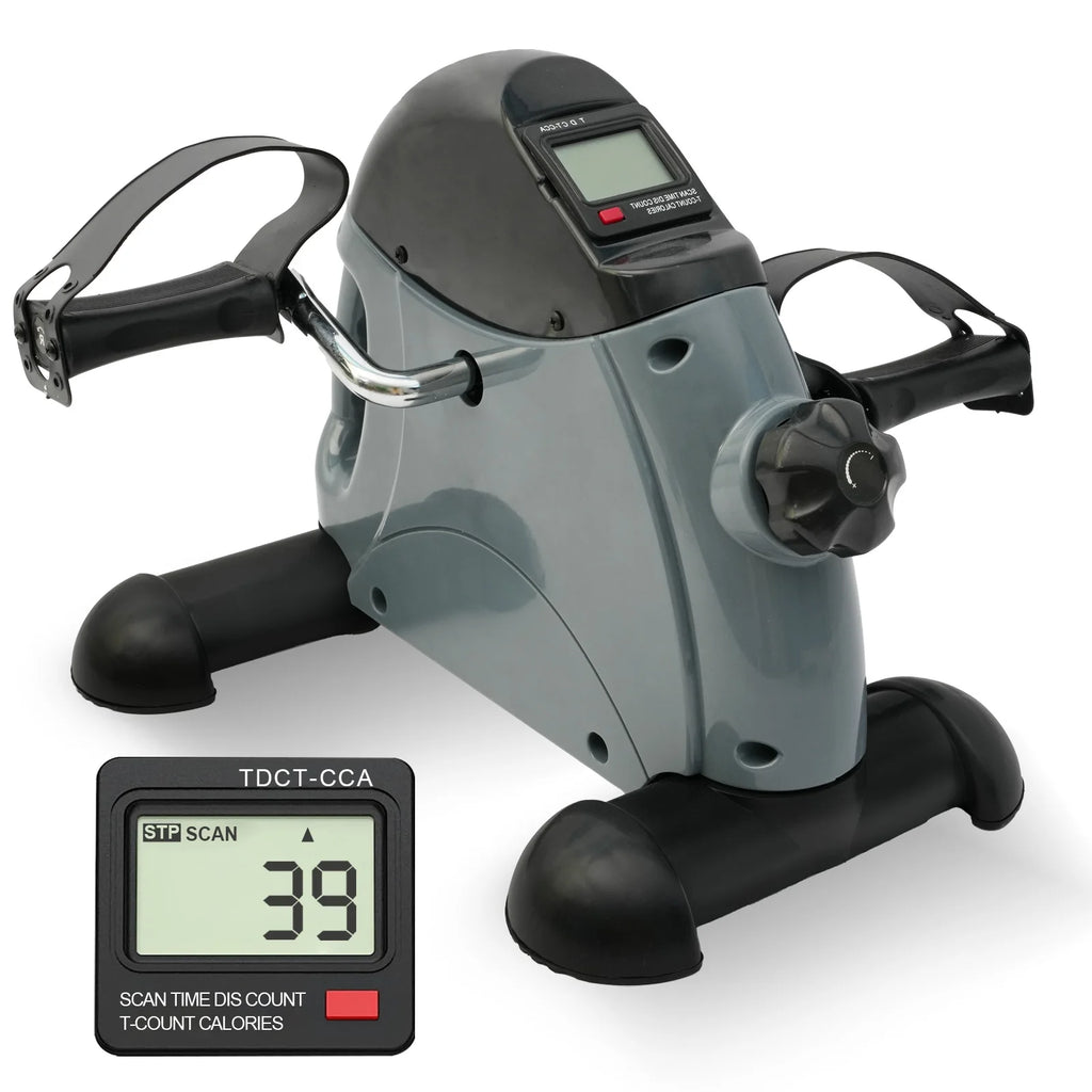 under Desk Bike Pedal Exerciser, Mini Exercise Bike with Digital Display, Portable Foot Cycle Arm & Leg Peddler Machine for Home